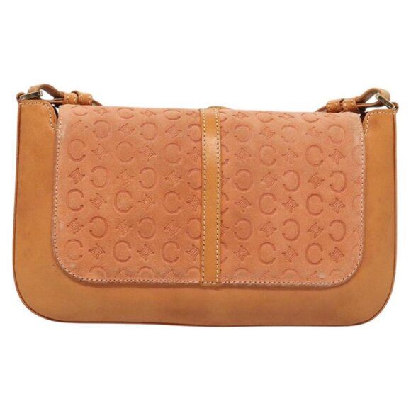 CELINE C Macadam Canvas Shoulder Bag Pink Gold Auth BA2500 - Picture 3 of 16